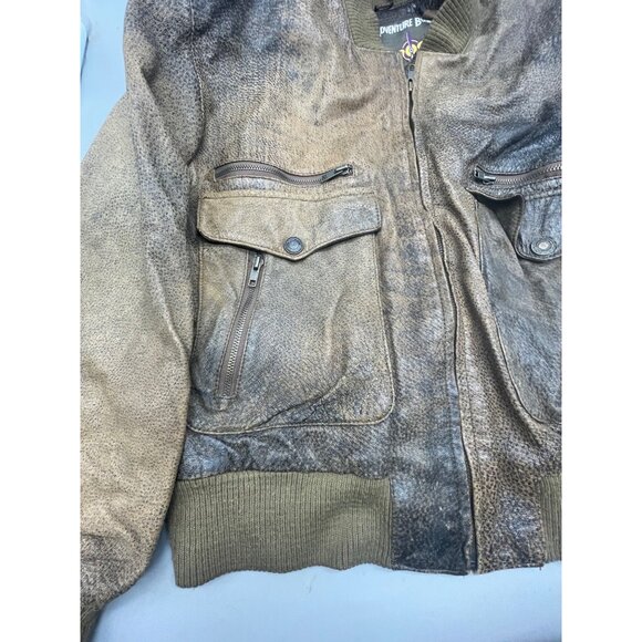 vintage adventure bound leather jacket aviator's brown Harley Davidson L READ - Picture 4 of 8